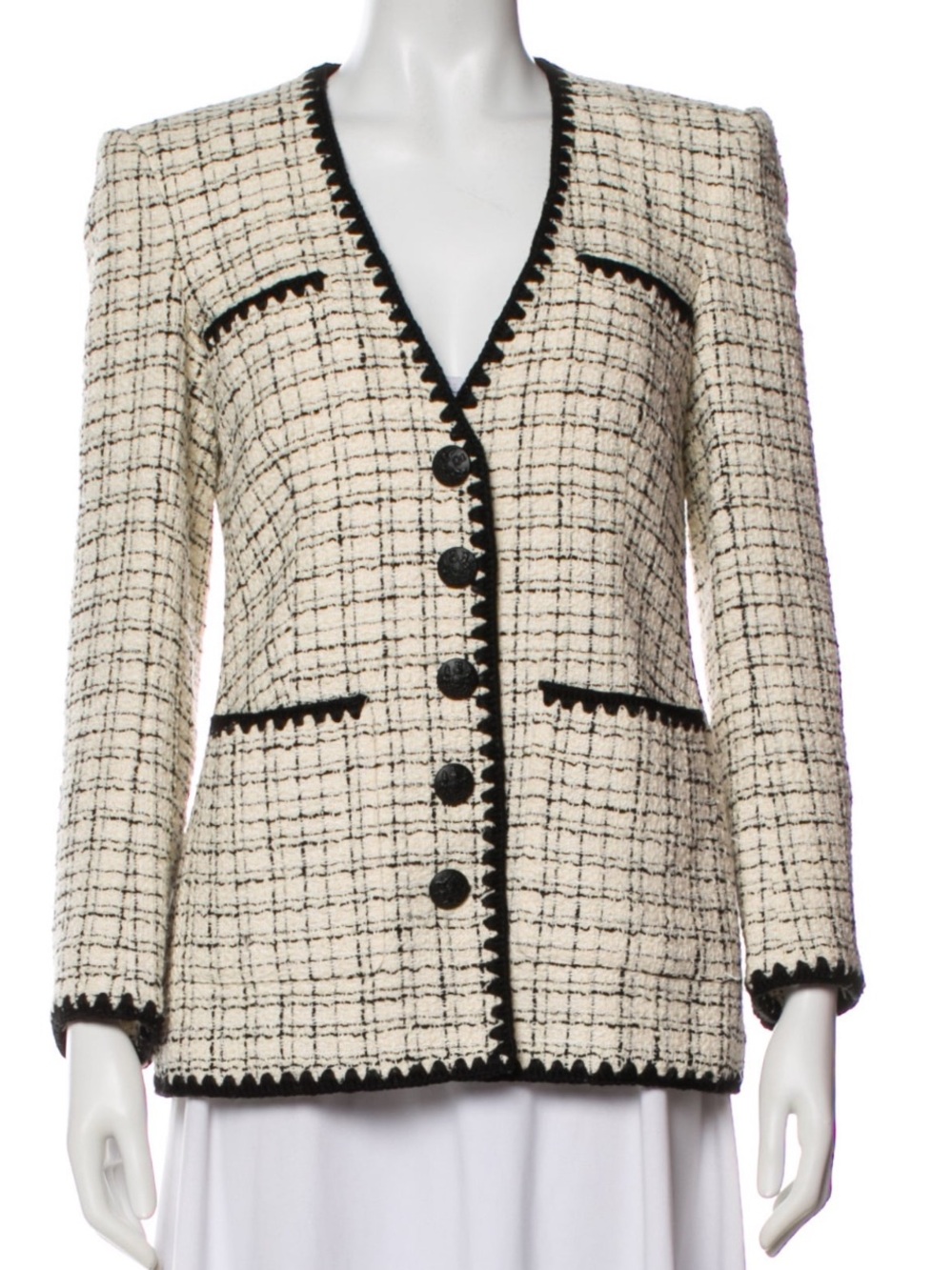 Veronica Beard Women's Black and White Tweed Jacket